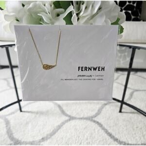 🎅 Pick 3 For $15 14K Gold Dipped Feather Fernweh German Word Necklace New